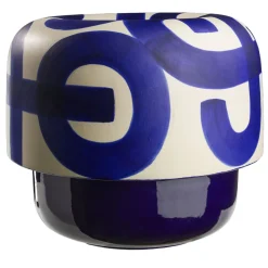 Small Oceano Blue Ceramic Vase by Jean-Christophe Clair