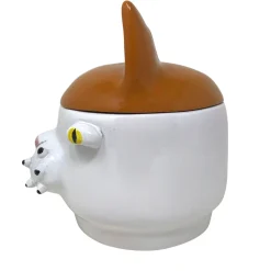 Small Orange and White Cat Container with Lid