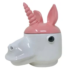 Small Pink and White Unicorn Container with Lid