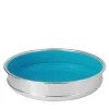 Small Round Turquoise Silverplated Catchall Bowl