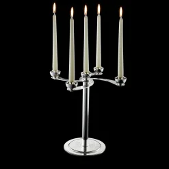 Soffio 5-Candle Silver Candelabra