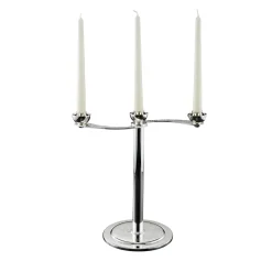 Soffio 3-Candle Silver Candelabra