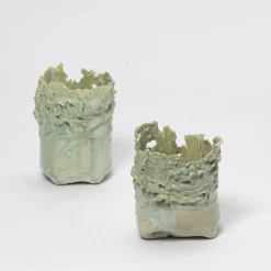 Soffio Light Green Porcelain Candle Holder #1