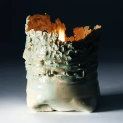 Soffio Light Green Porcelain Candle Holder #2