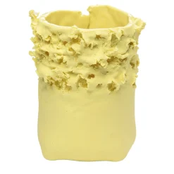 Soffio Yellow Porcelain Candle Holder