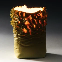 Soffio Yellow Porcelain Candle Holder