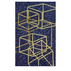 Solidi Platonici 1 Blue & Gold Mosaic Panel