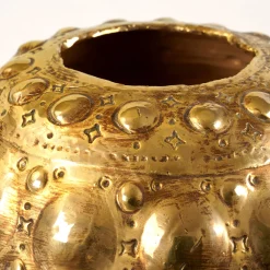 Soreis gold Ceramic Vase by Gabriele Mengoni