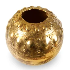 Soreis gold Ceramic Vase by Gabriele Mengoni