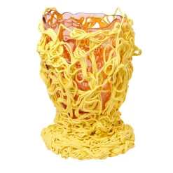 Spaghetti Special Yellow and Pink Large Vase by Gaetano Pesce