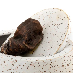 Speckled Oval Stoneware Box with Lid