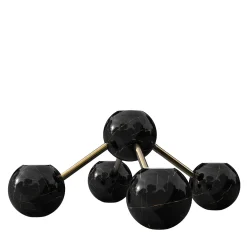 5-Sphere Bramante Black Portoro Marble Candelabra By ADL Atelier Design Lab