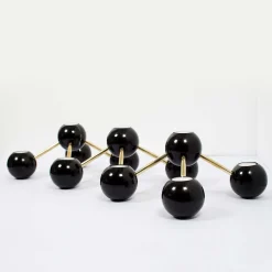 11-Sphere Bramante Black Portoro Marble Candelabra By ADL Atelier Design Lab