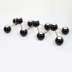 11-Sphere Bramante Black Portoro Marble Candelabra By ADL Atelier Design Lab