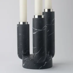 Splendido Black Marquinia Marble Candle Holder