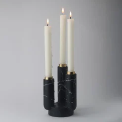 Splendido Black Marquinia Marble Candle Holder