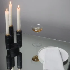 Splendido Black Marquinia Marble Candle Holder