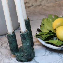 Splendido Green Alpi Marble Candle Holder
