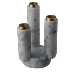 Splendido White Arabescato Marble Candle Holder