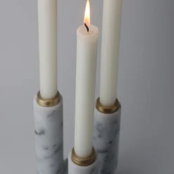 Splendido White Arabescato Marble Candle Holder