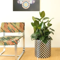 Splot4flowers Optical Black Cachepot