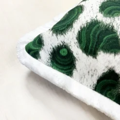 Spotted Malachite Fringed Square Cushion by Carlo Rampazzi