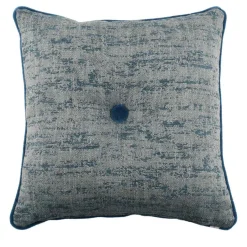 Square Carrè Cushion in gray blue jacquard fabric
