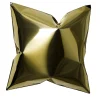 Square Gold Pillow-Shaped Wall Sculpture