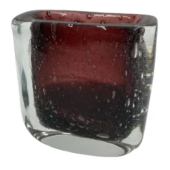 Square Red Glass Vase