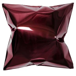 Square Red Pillow-Shaped Wall Sculpture #1