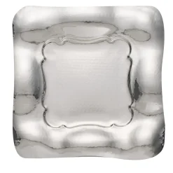 Square Silver Hammered Brass Centerpiece