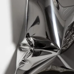 Square Silvery Pillow-Shaped Wall Sculpture