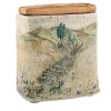 Staircase To The Hills Polychrome Stoneware Box with Wooden Lid