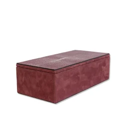 Stingray Persian Red Nubuck Leather Box