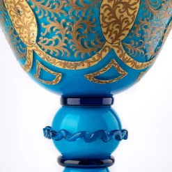 Stmat Blue and Gold Goblet-Shape Bowl