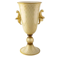 Stmat Smoky and Golden Goblet-Shape Vase