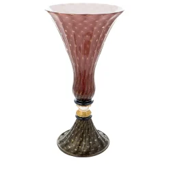 Stmtrub Ruby & Gold Footed Vase