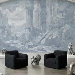 Storm Of Stones And Shadows Light Blue Wallpaper by Magnus Gjoen