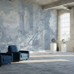 Storm Of Stones And Shadows Light Blue Wallpaper by Magnus Gjoen