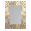 Strip Small Rectangular Grooved Champagne Wooden Wall Mirror