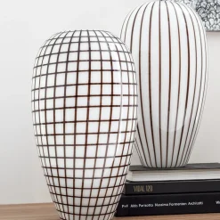 Stripe Black-And-White Vase