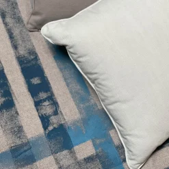 Striped Fringed Beige Handpainted Blanket