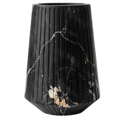 Striped Medium Vase in Portoro marble