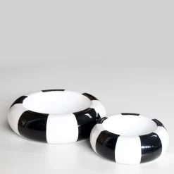 Stripes Round Black-And-White Bowl