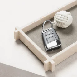 Structura Leather & Marble Rectangular Valet Tray