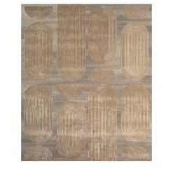 Subtle Grooves Soft Beige & Natural Gray Hand Tufted Rug