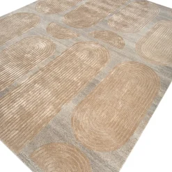 Subtle Grooves Soft Beige & Natural Gray Hand Tufted Rug
