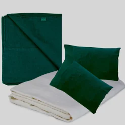 Summer Bed Forest-Green Linen Set