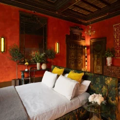 Summer Bed Natural Linen Set with Vintage Pink Piping