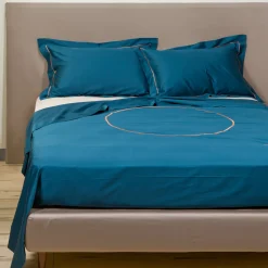 Summer Bedding Set - Petroleum Blue and Beige